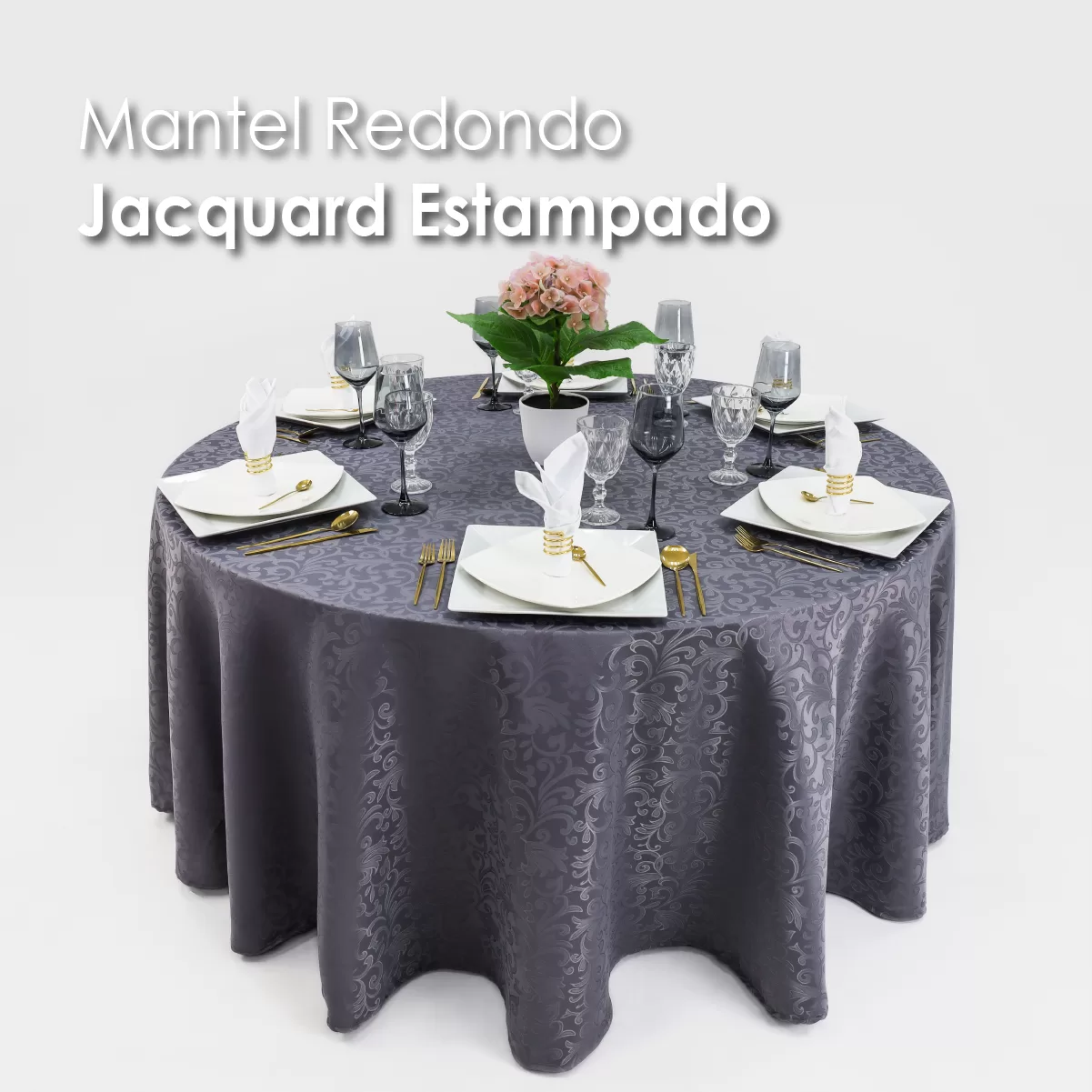 Mantel Yackard Redondo YE-276 GRIS OXFORD: imagen 5