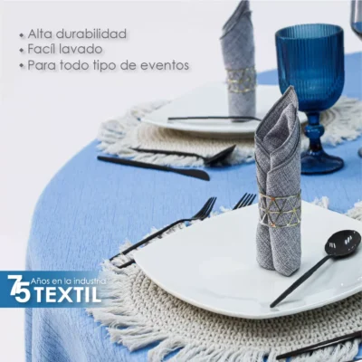 Mantel Yackard Redondo YE-231 VENECIA AZUL CIELO: imagen 4