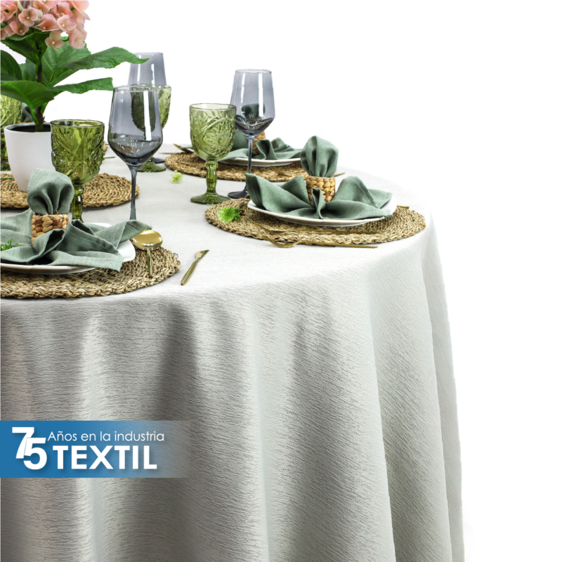 Mantel Yackard Redondo YE-241 OLIMPIA GRIS PLATA