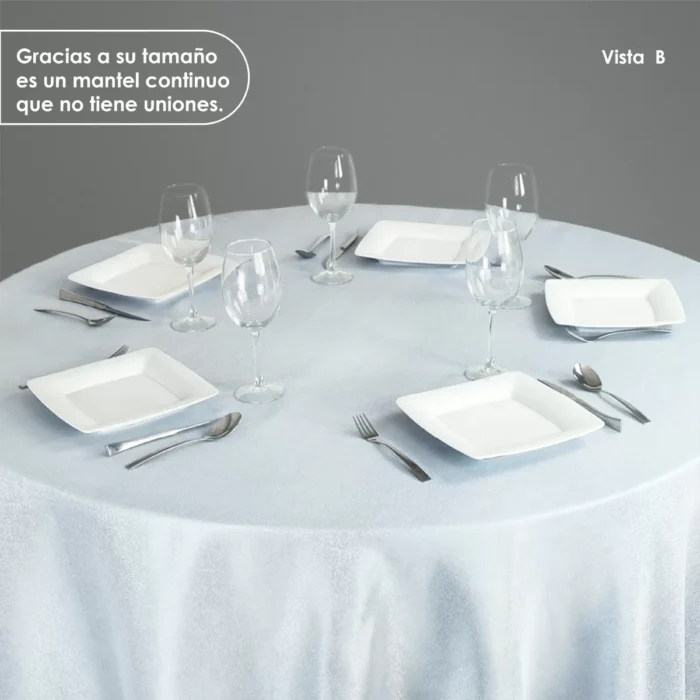 Mantel Yackard Redondo YE-212 FRANCIA AZUL CIELO