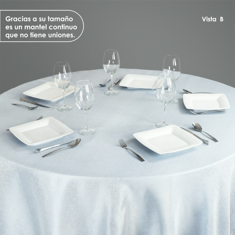 Mantel Yackard Redondo YE-212 FRANCIA AZUL CIELO