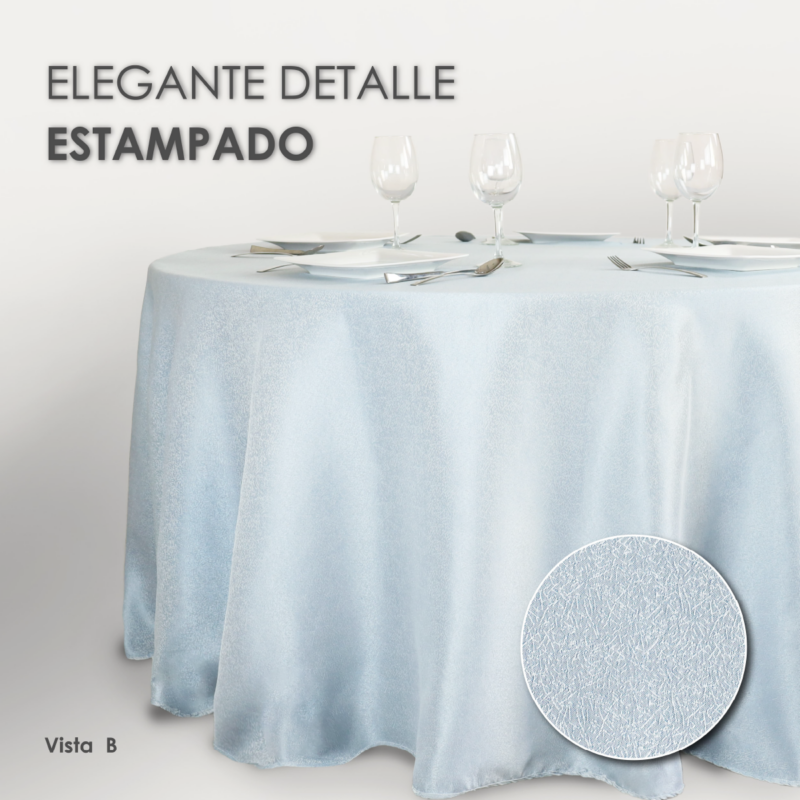 Mantel Yackard Redondo YE-212 FRANCIA AZUL CIELO