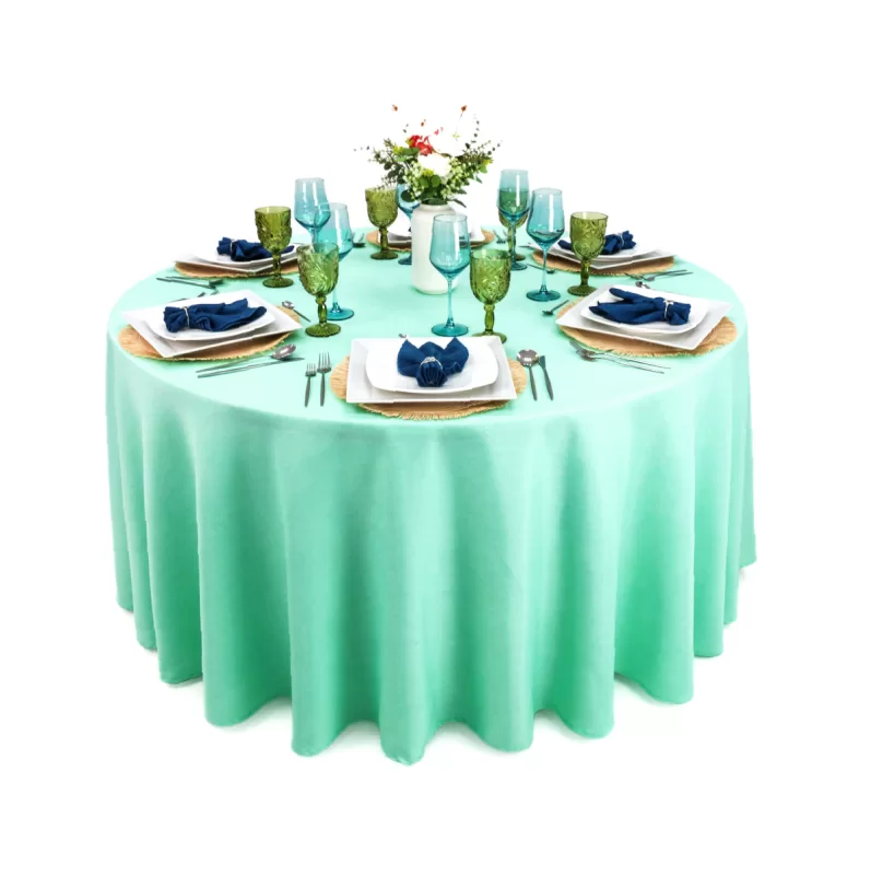 Mantel Redondo Lino Ginebra 2.90 D Verde Menta