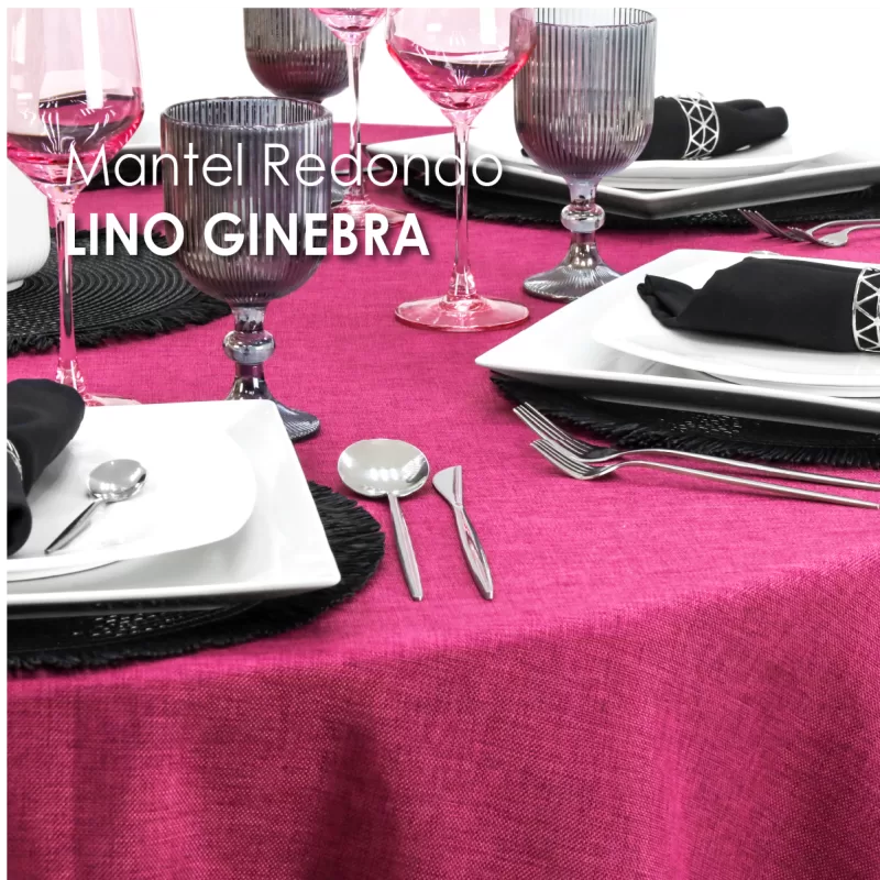 Mantel Redondo Lino Ginebra 2.90 D Bugambilia
