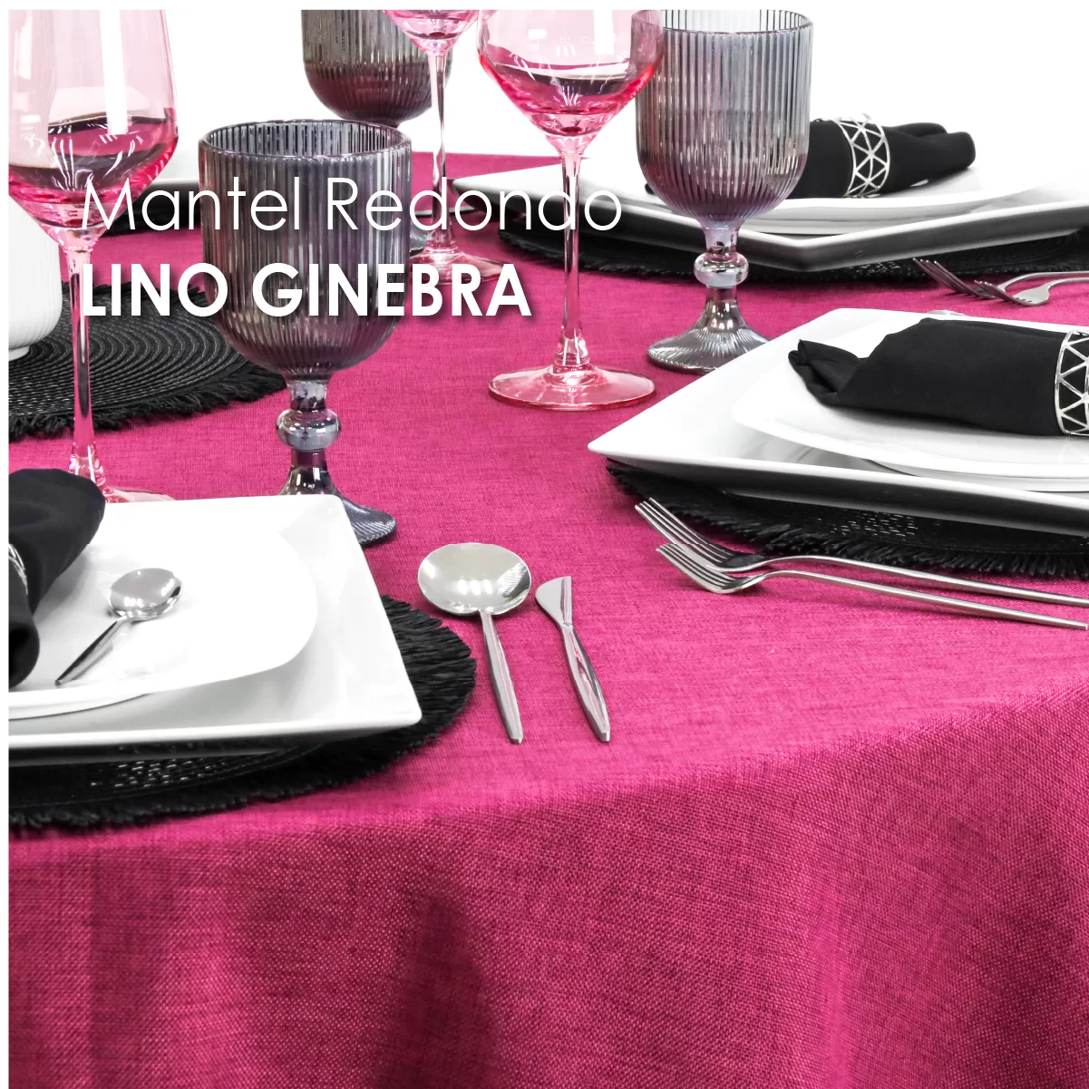 Mantel Redondo Lino Ginebra 2.90 D Bugambilia: imagen 4