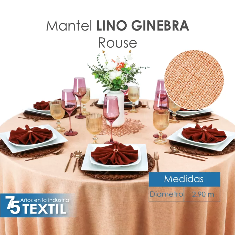 Mantel Redondo Lino Ginebra 2.90 D Rous