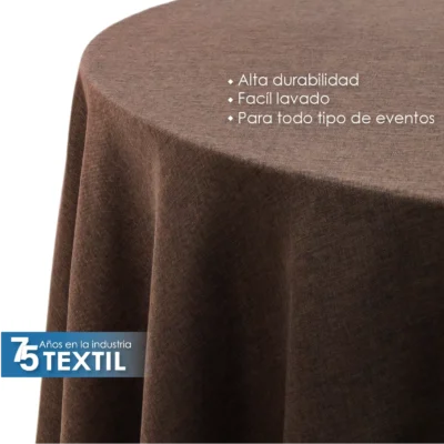 Mantel Redondo Lino Ginebra 2.90 D Chocolate: imagen 5