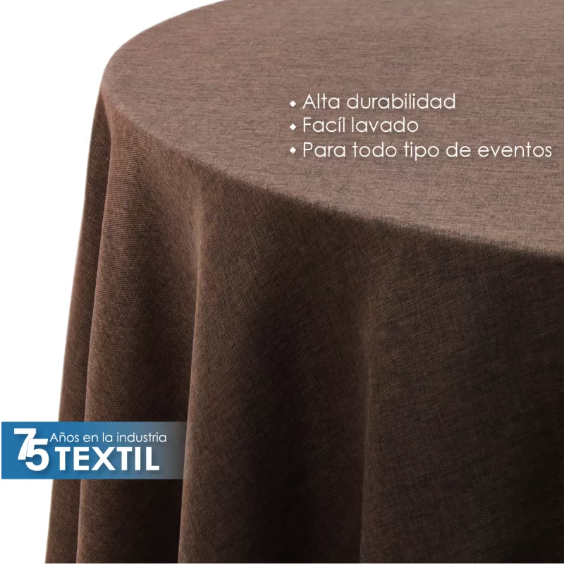 Mantel Redondo Lino Ginebra 2.90 D Chocolate