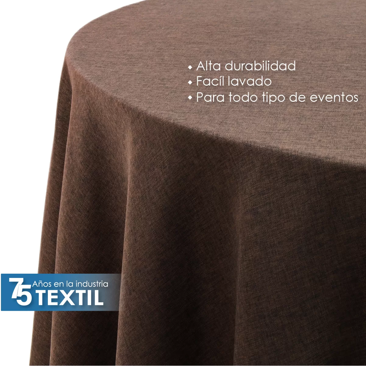 Mantel Redondo Lino Ginebra 2.90 D Chocolate: imagen 5