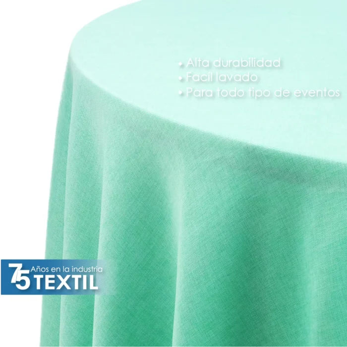 Mantel Redondo Lino Ginebra 2.90 D Verde Menta