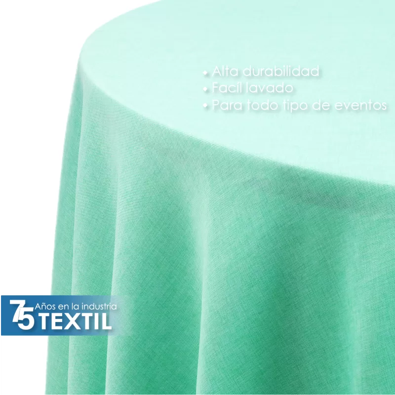 Mantel Redondo Lino Ginebra 2.90 D Verde Menta