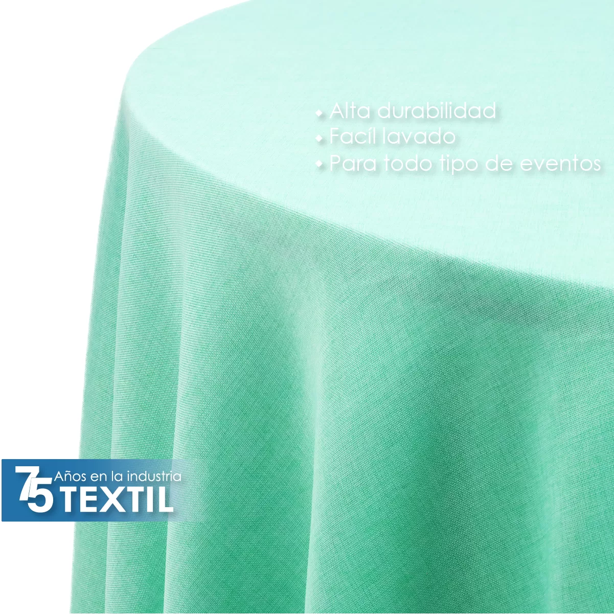 Mantel Redondo Lino Ginebra 2.90 D Verde Menta: imagen 4