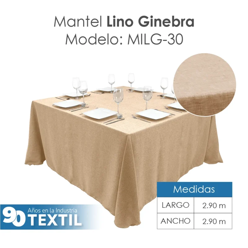 Mantel Imperial Lino Ginebra 2.90 X 2.90 M Rous