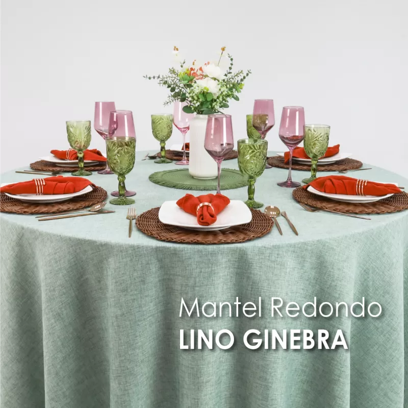 Mantel Redondo Lino Ginebra 2.90 D Sage