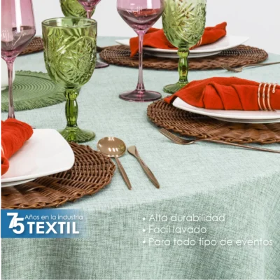 Mantel Redondo Lino Ginebra 2.90 D Sage: imagen 5