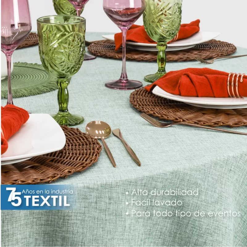 Mantel Redondo Lino Ginebra 2.90 D Sage