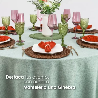 Mantel Redondo Lino Ginebra 2.90 D Sage: imagen 6