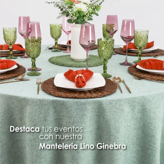 Mantel Redondo Lino Ginebra 2.90 D Sage