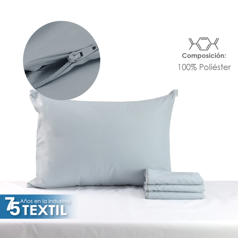 Funda de Almohada Microfibra Gris Perla