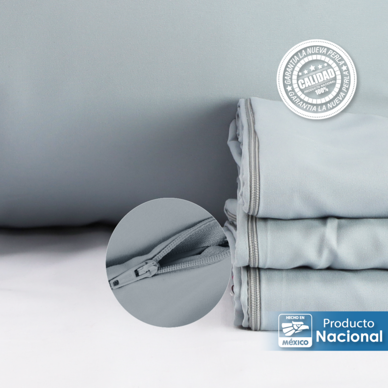 Funda de Almohada Microfibra Gris Perla