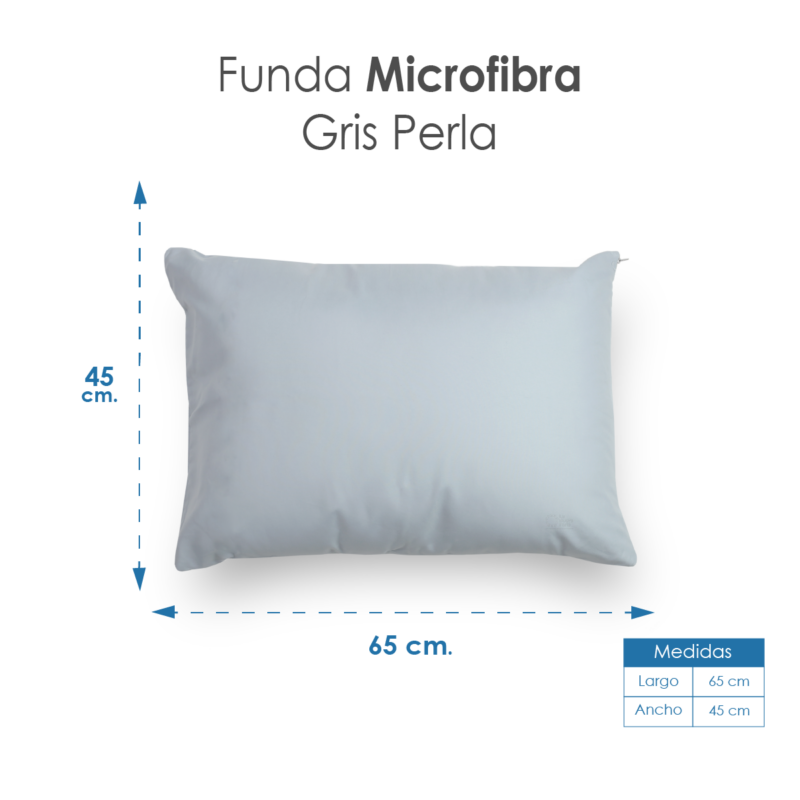 Funda de Almohada Microfibra Gris Perla