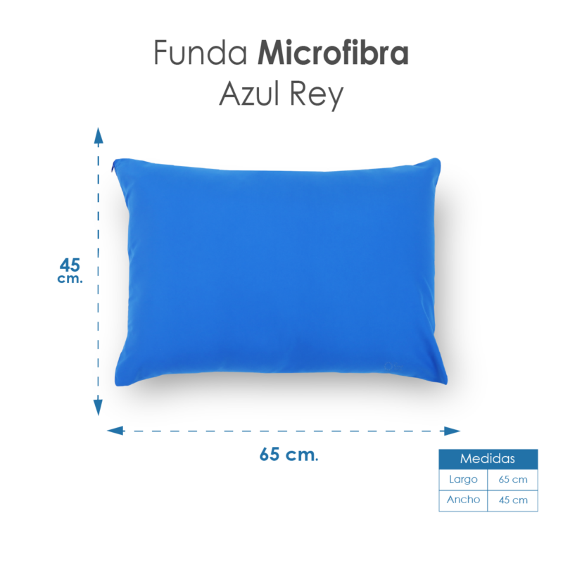 Funda de Almohada Microfibra Azul Rey