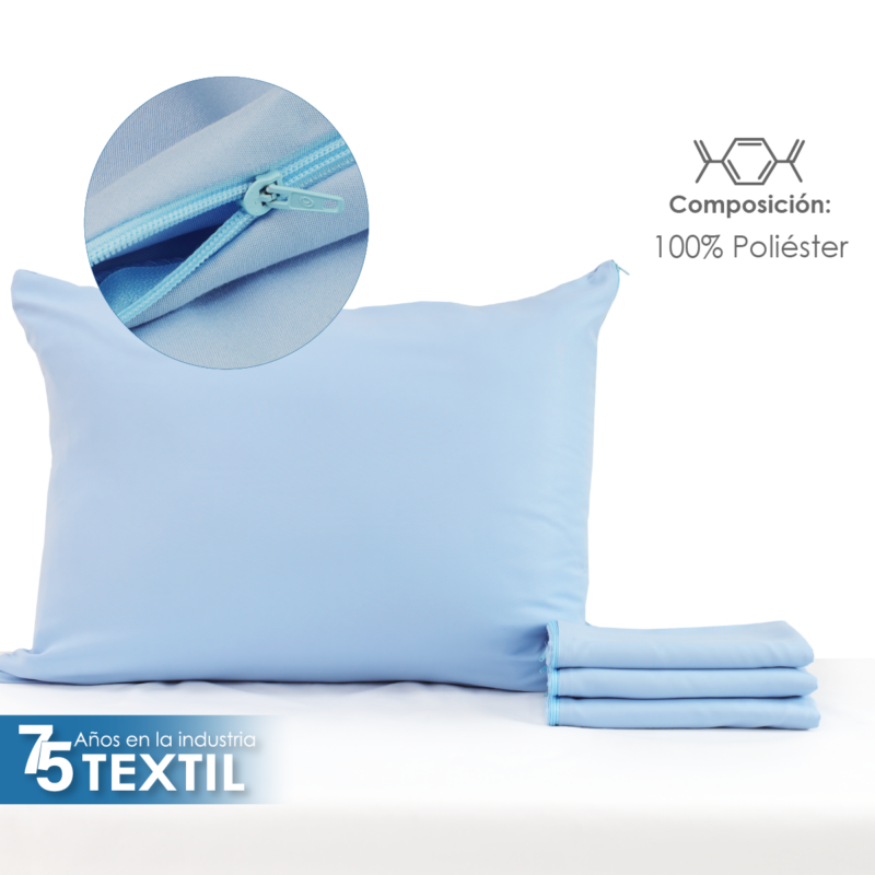Funda de Almohada Microfibra Azul Cielo