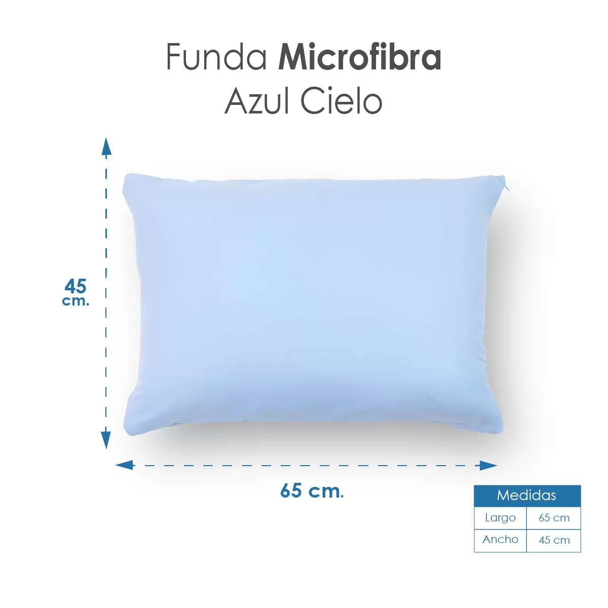 Funda de Almohada Microfibra Azul Cielo: imagen 2