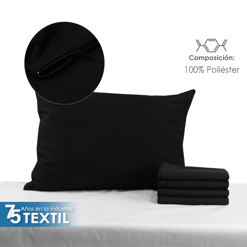 Funda de Almohada Microfibra Negro