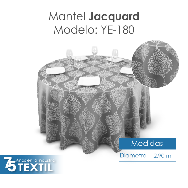 Mantel Yackard Redondo YE-180 GRIS