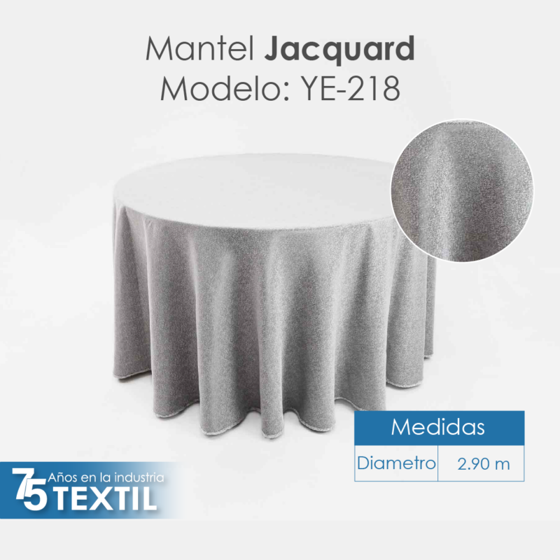 Mantel Yackard Redondo YE-218 FRANCIA PLATA