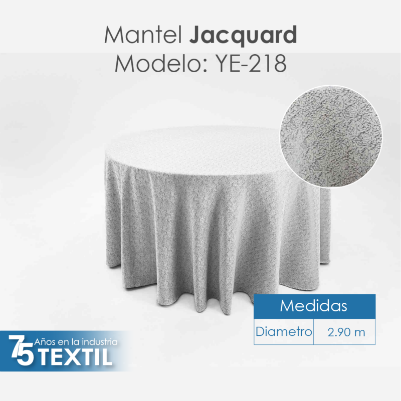 Mantel Yackard Redondo YE-218 FRANCIA PLATA