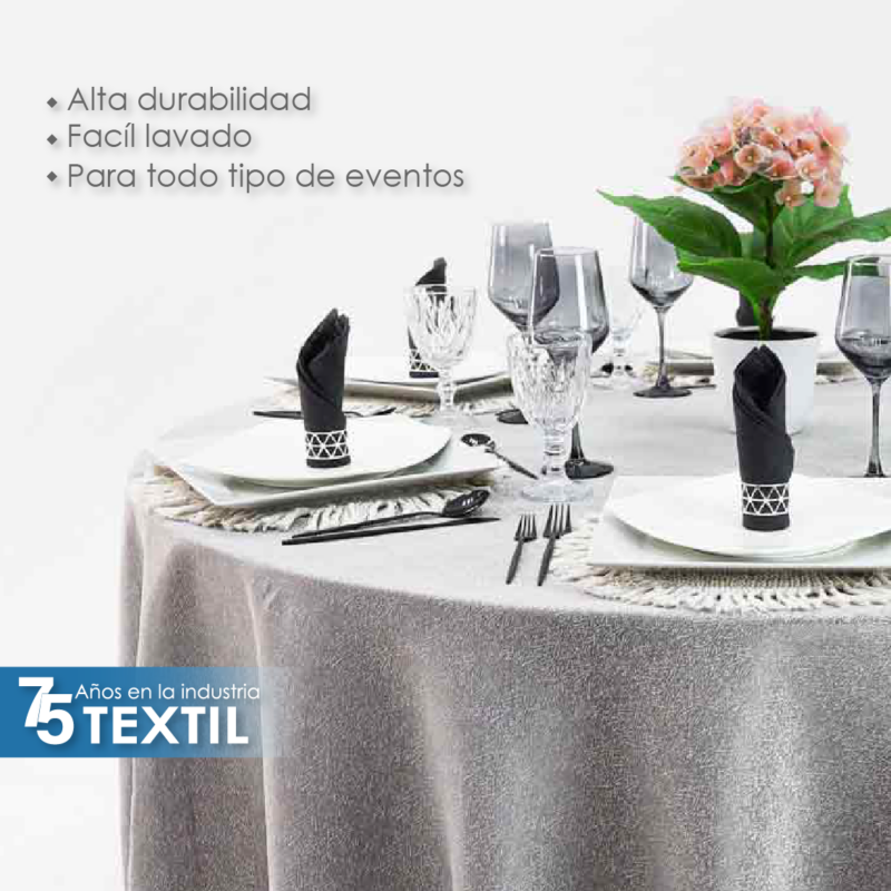Mantel Yackard Redondo YE-218 FRANCIA PLATA