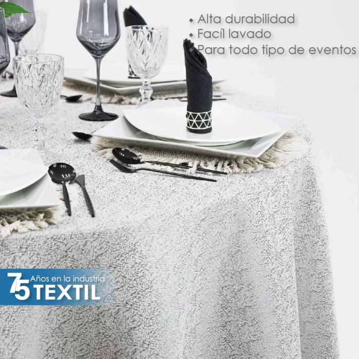 Mantel Yackard Redondo YE-218 FRANCIA PLATA