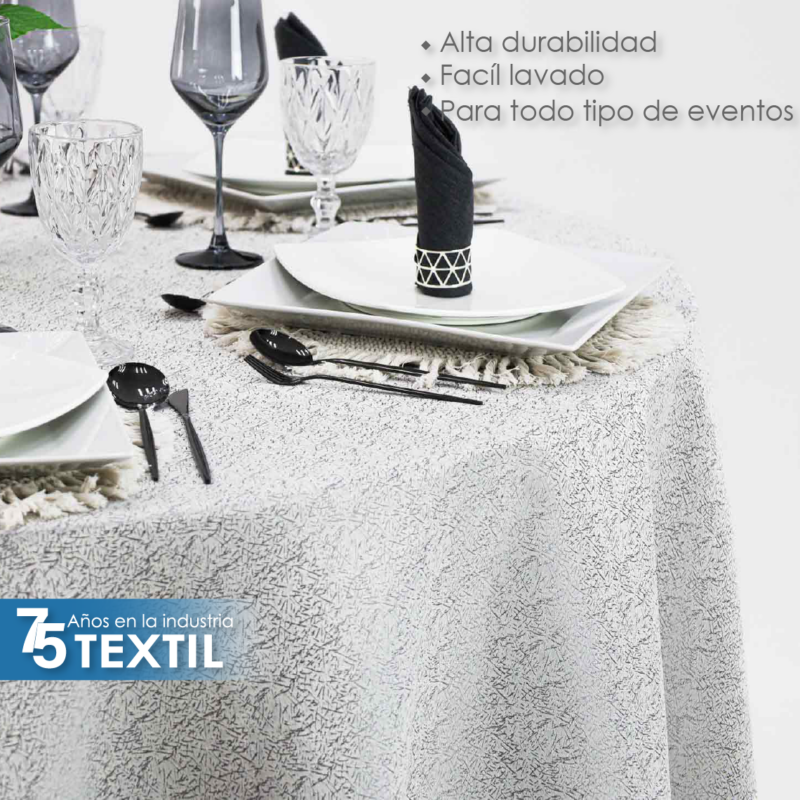 Mantel Yackard Redondo YE-218 FRANCIA PLATA