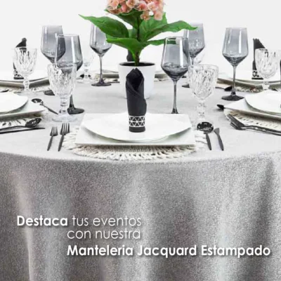 Mantel Yackard Redondo YE-218 FRANCIA PLATA: imagen 8