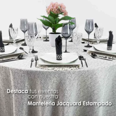 Mantel Yackard Redondo YE-218 FRANCIA PLATA: imagen 9