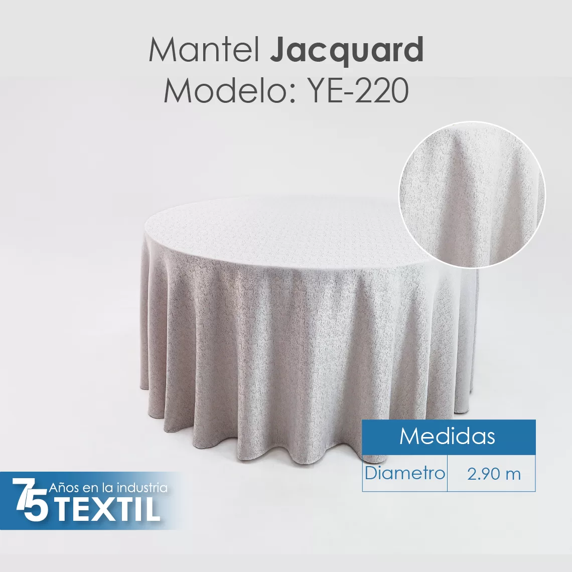 Mantel Yackard Redondo YE-220 FRANCIA TRIGO: imagen 2