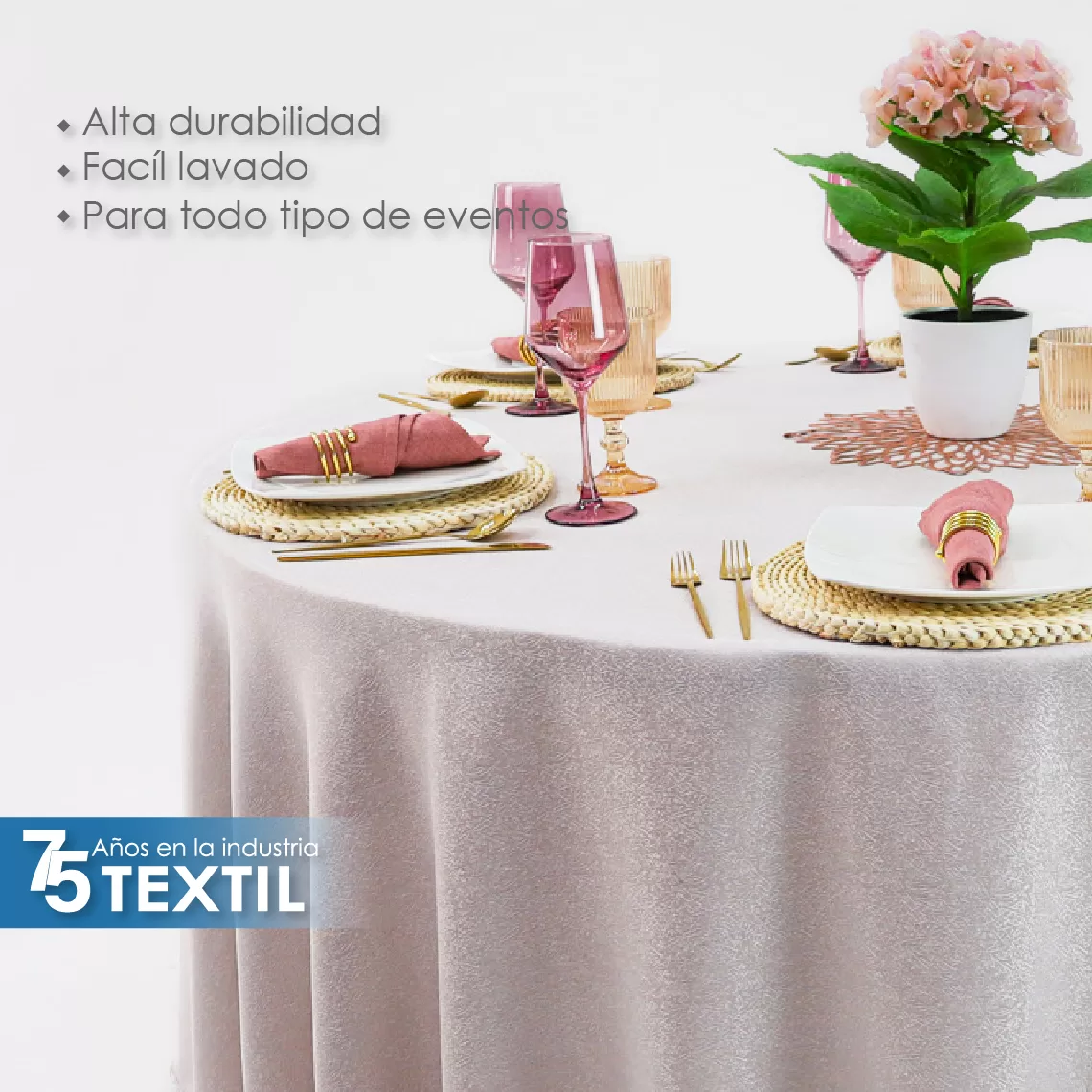 Mantel Yackard Redondo YE-220 FRANCIA TRIGO: imagen 5