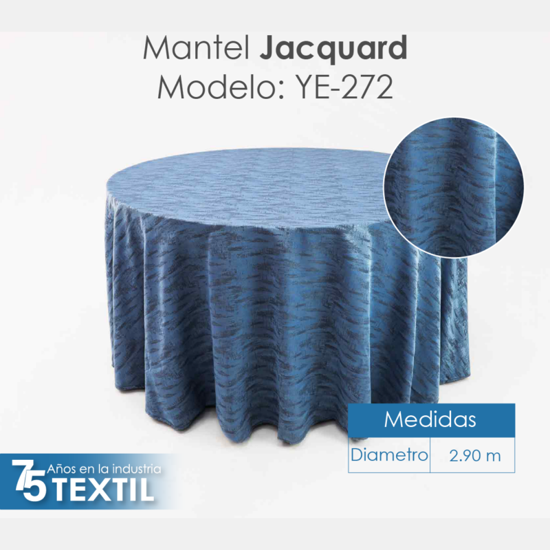 Mantel Yackard Redondo YE-272 AZUL PLUMBAGO