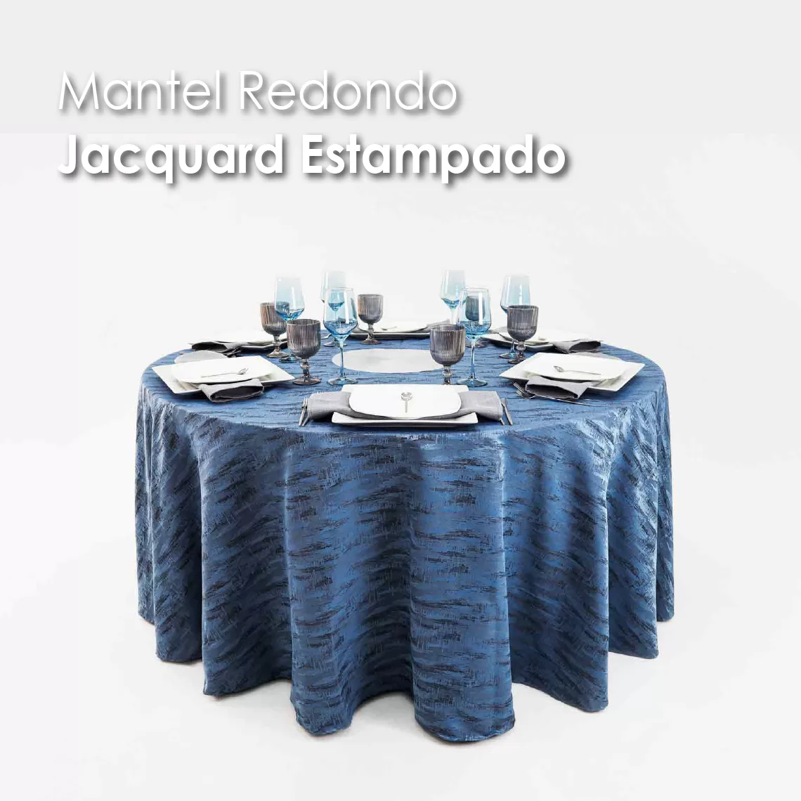 Mantel Yackard Redondo YE-272 AZUL PLUMBAGO: imagen 4