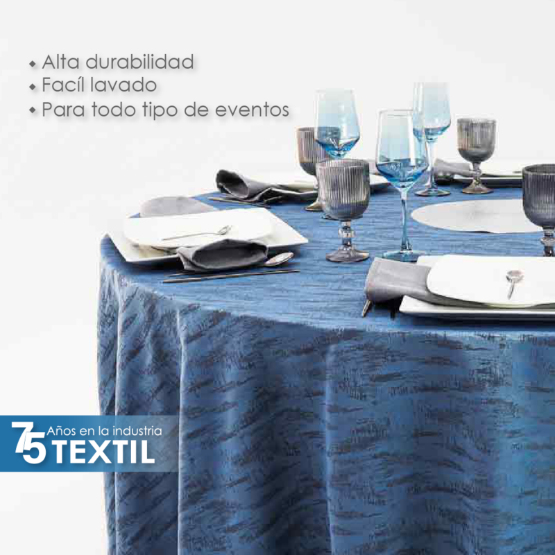 Mantel Yackard Redondo YE-272 AZUL PLUMBAGO