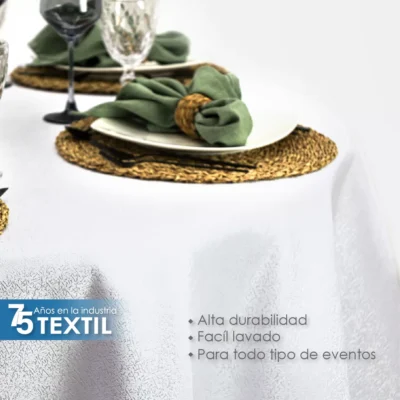 Mantel Yackard Redondo YE-279 FRANCIA BLANCO: imagen 5