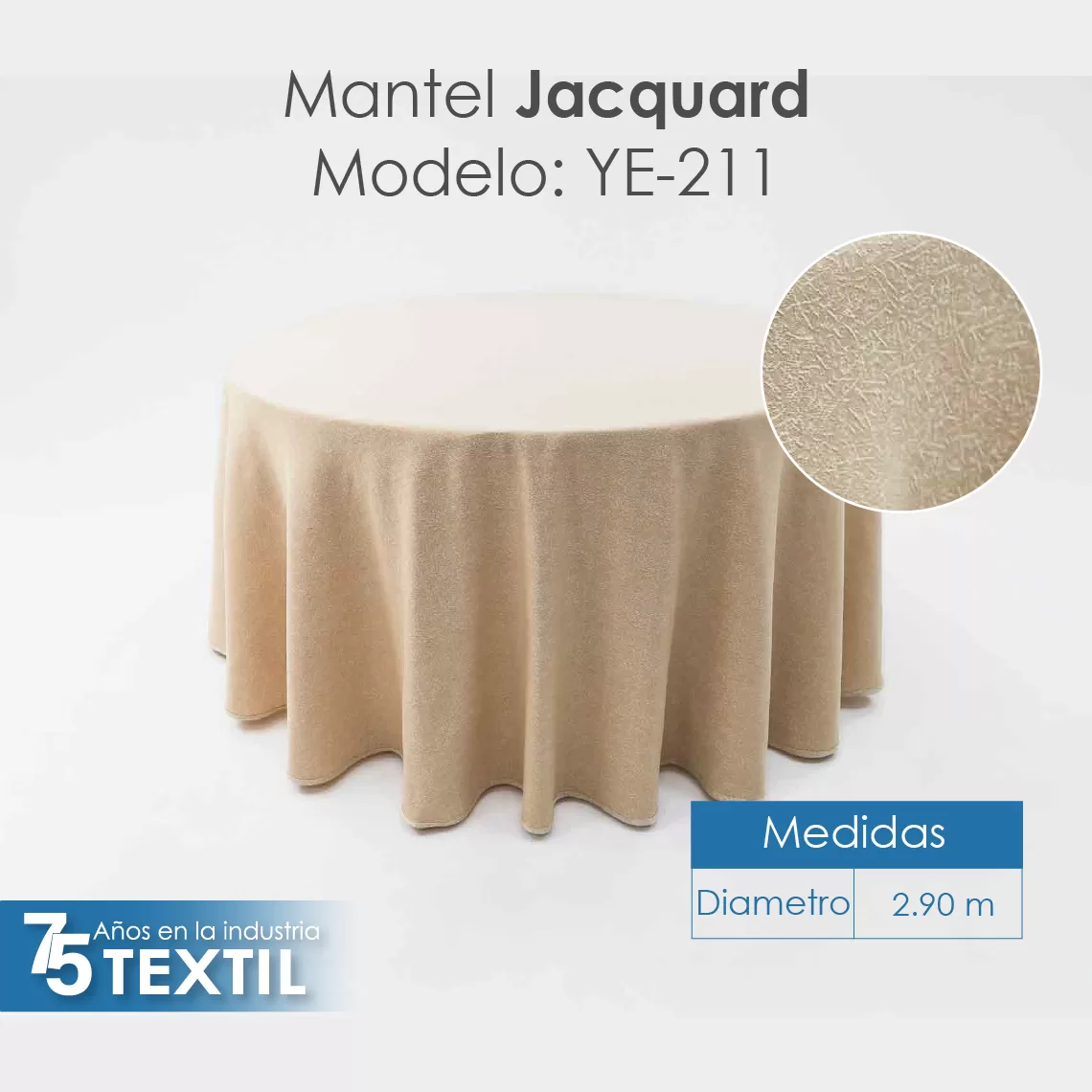 Mantel Yackard Redondo YE-211 FRANCIA CHAMPAÑA: imagen 2
