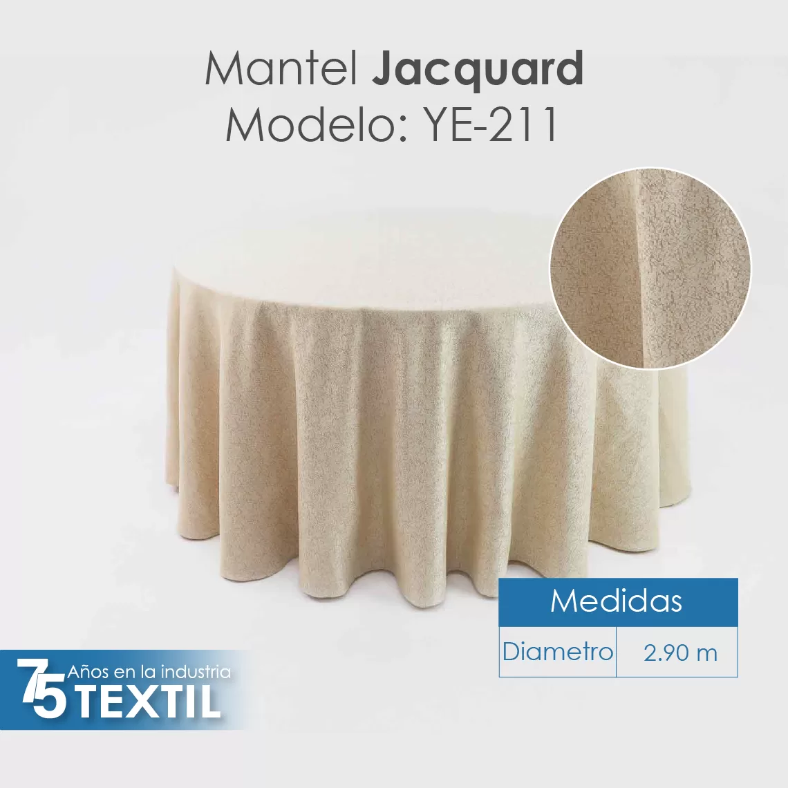 Mantel Yackard Redondo YE-211 FRANCIA CHAMPAÑA: imagen 3
