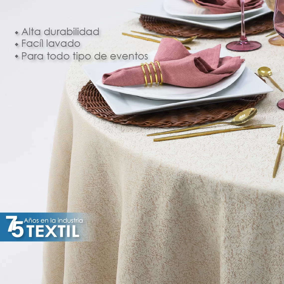 Mantel Yackard Redondo YE-211 FRANCIA CHAMPAÑA: imagen 7