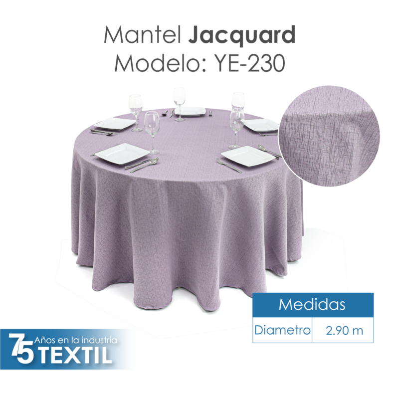 Mantel Yackard Redondo YE-230 VENECIA LILA