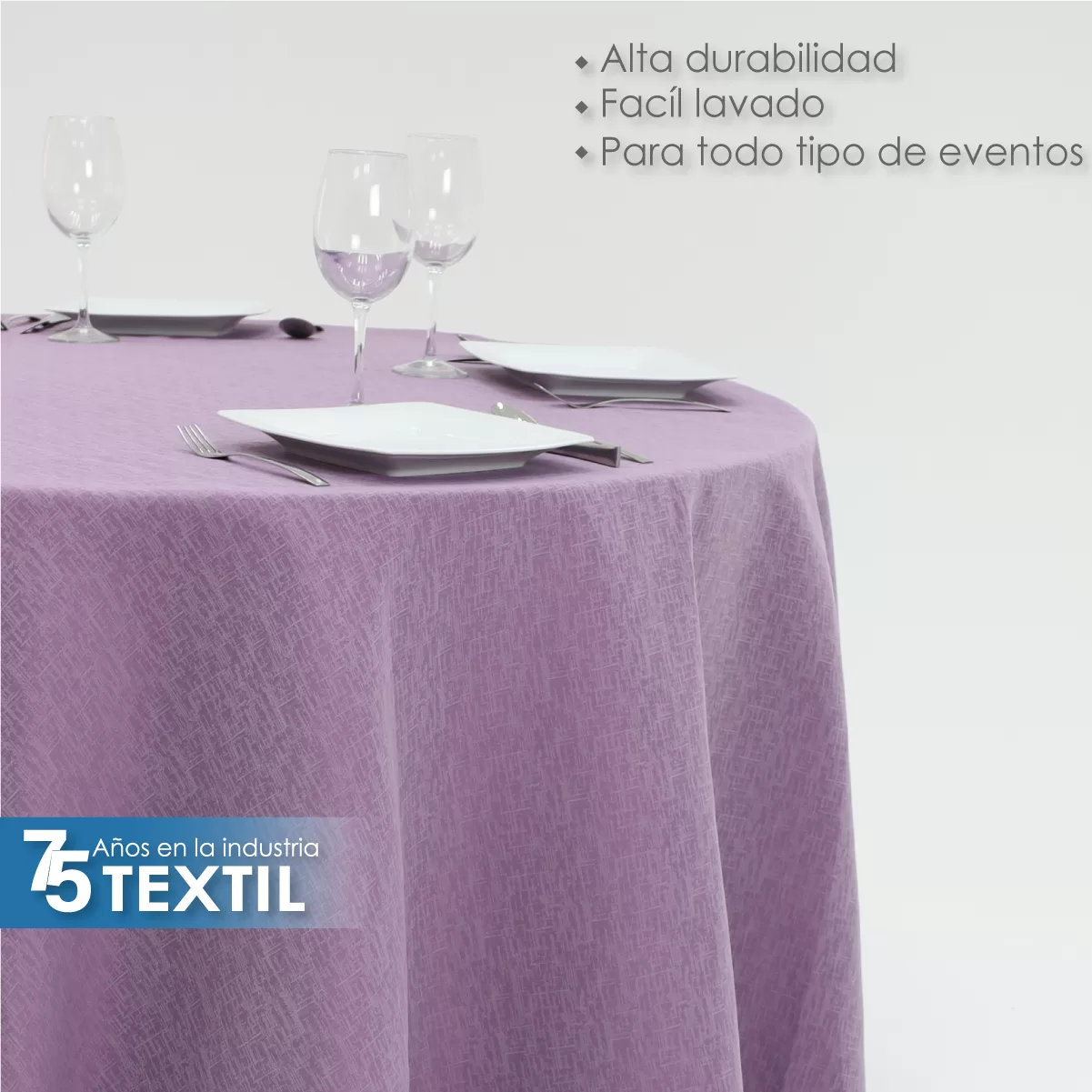 Mantel Yackard Redondo YE-230 VENECIA LILA: imagen 4