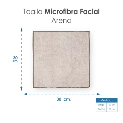 Toalla Facial Microfibra ECO 30X30 Cm Arena: imagen 2