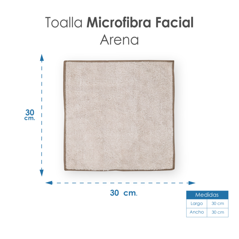 Toalla Facial Microfibra ECO 30X30 Cm Arena